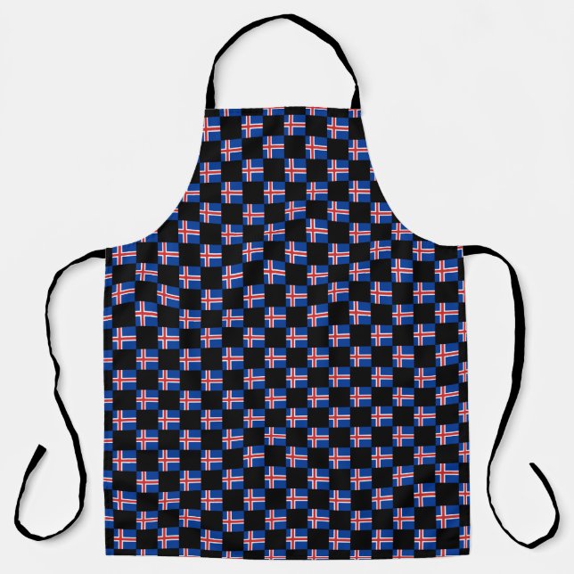 Chequered Iceland Flag Pattern  Apron (Front)