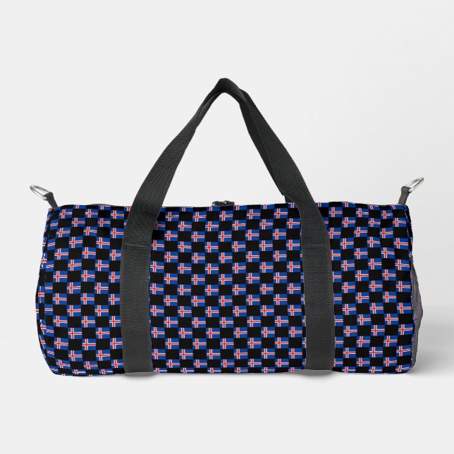 Chequered Iceland Flag Pattern  Duffle Bag (Front)