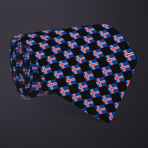 Chequered Iceland Flag Pattern Tie