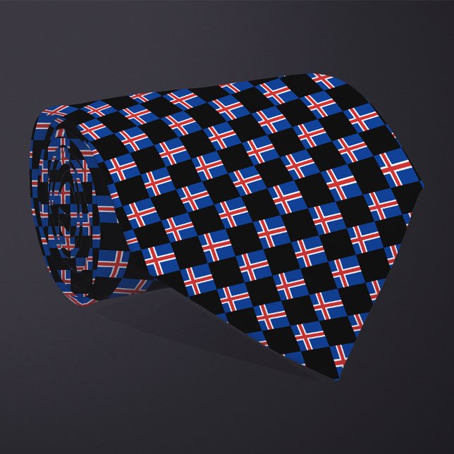 Chequered Iceland Flag Pattern  Tie (Creator Uploaded)