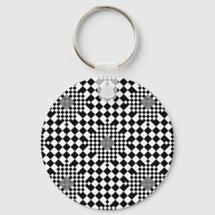Chequered Illusion by Kenneth Yoncich Key Ring
