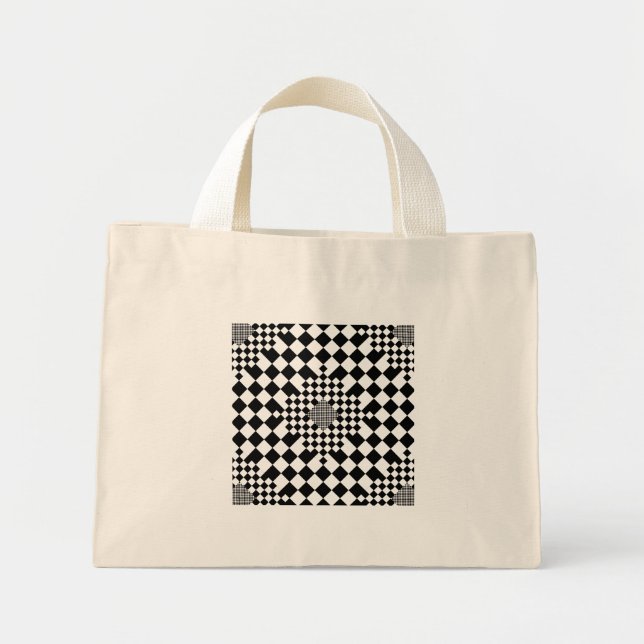 Chequered Illusion by Kenneth Yoncich Mini Tote Bag (Front)