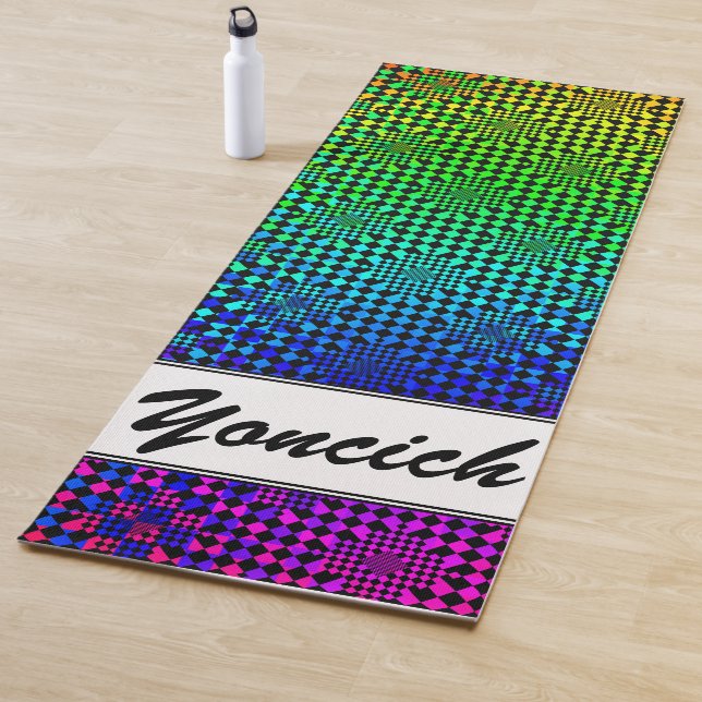 Chequered Illusion by Kenneth Yoncich Yoga Mat (In Situ)