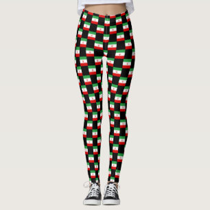 Chequered Iran Flag Pattern Leggings