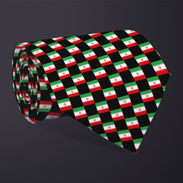 Chequered Iran Flag Pattern  Tie (Creator Uploaded)