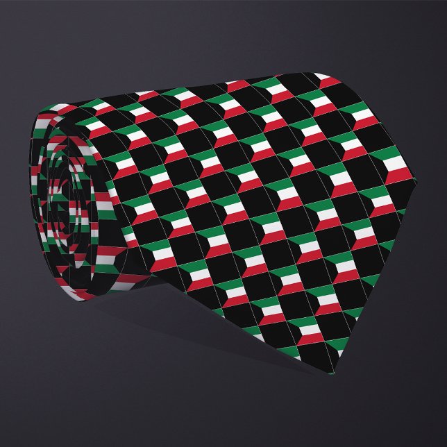 Chequered Kuwait Flag Pattern  Tie (Creator Uploaded)