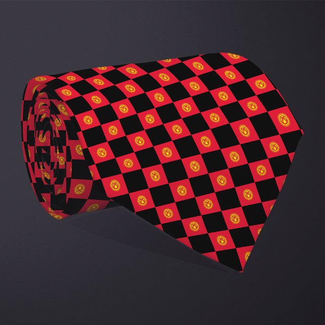 Chequered Kyrgyzstan Flag Pattern  Tie (Creator Uploaded)