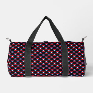 Chequered Laos Flag Pattern Duffle Bag