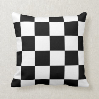 Chequered Large - Black and White Cushion