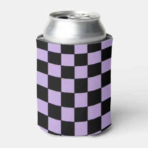 Chequered Lavender and Black Can Cooler