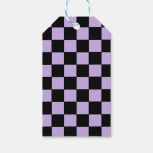 Chequered Lavender and Black Gift Tags
