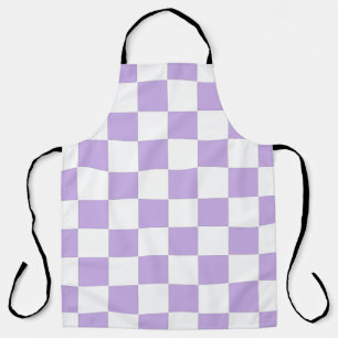 Chequered Lavender and White Apron