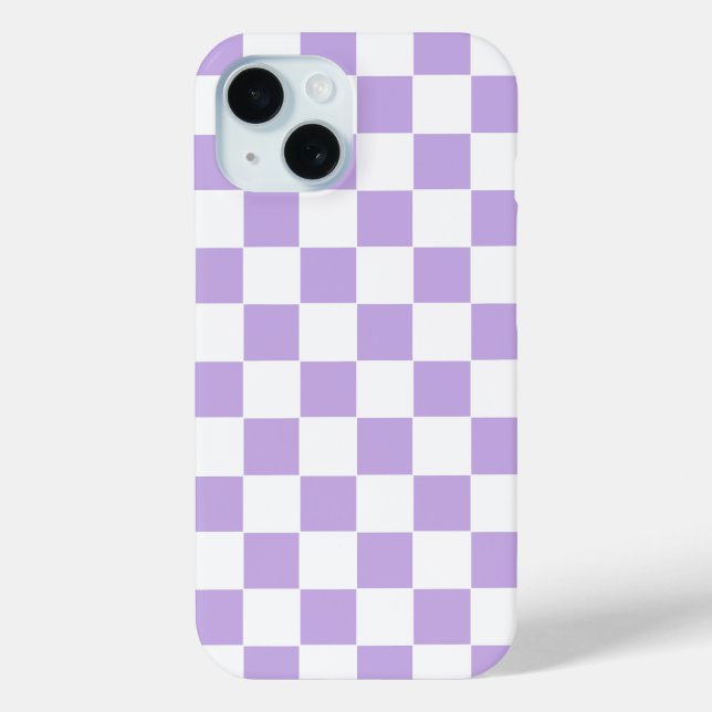 Chequered Lavender and White Case-Mate iPhone Case (Back)
