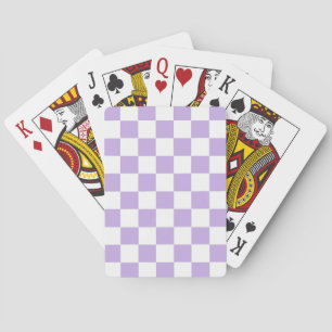 Chequered Lavender and White Playing Cards