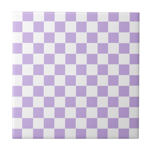 Chequered Lavender and White Tile (Front)
