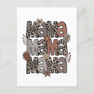 Chequered Leopard Race Funny Mum Race Mummy Holiday Postcard