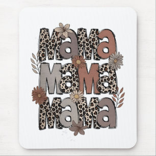 Chequered Leopard Race Funny Mum Race Mummy Mouse Mat