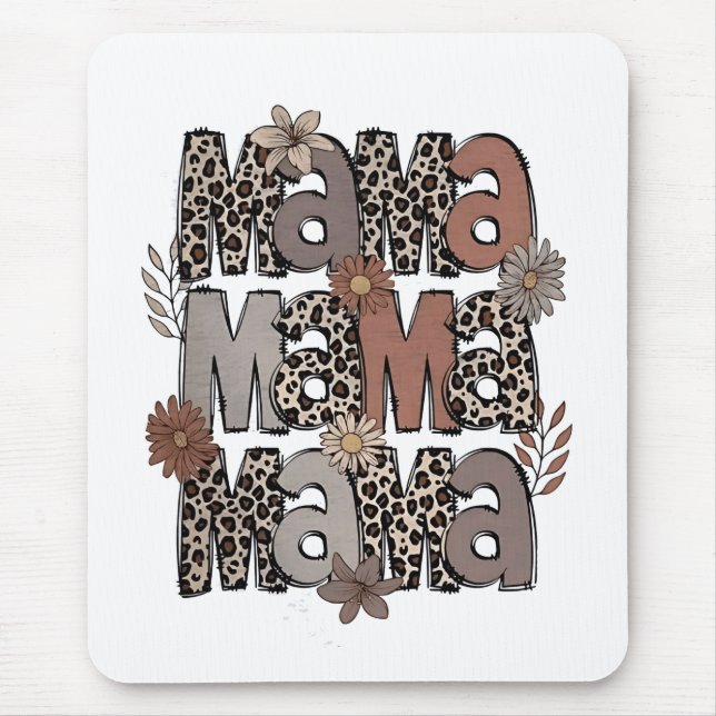 Chequered Leopard Race Funny Mum Race Mummy Mouse Mat (Front)