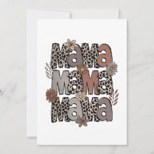 Chequered Leopard Race Funny Mum Race Mummy Thank You Card