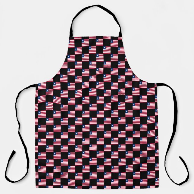 Chequered Liberia Flag Pattern  Apron (Front)
