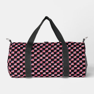 Chequered Liberia Flag Pattern  Duffle Bag