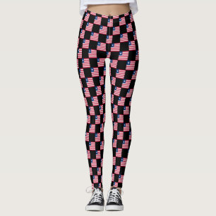 Chequered Liberia Flag Pattern Leggings