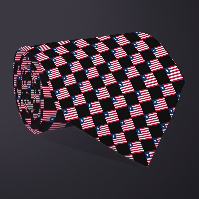 Chequered Liberia Flag Pattern  Tie (Creator Uploaded)