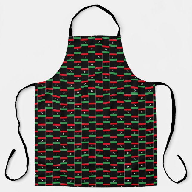 Chequered Libya Flag Pattern  Apron (Front)