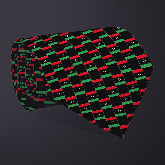 Chequered Libya Flag Pattern  Tie (Creator Uploaded)
