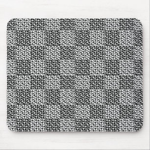 Chequered Love in Black and White  Mouse Mat