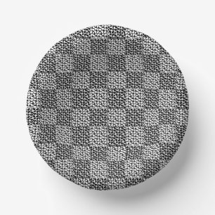 Chequered Love in Black and White Paper Plate
