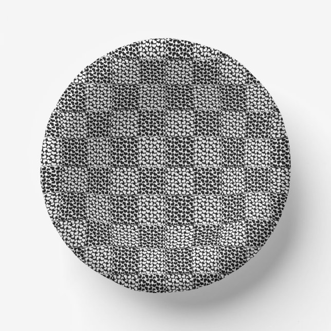 Chequered Love in Black and White  Paper Plate (Front)