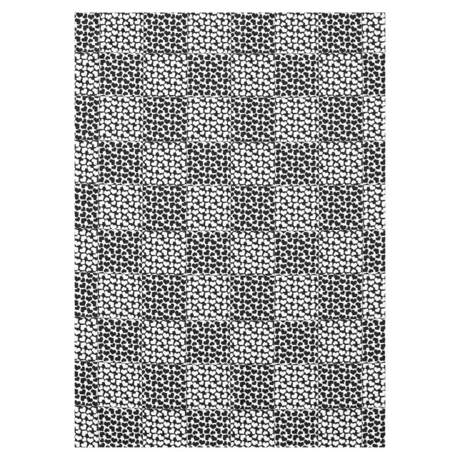 Chequered Love in Black and White  Tablecloth (Front)