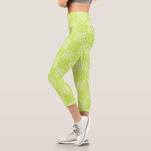Chequered Love in Lime Green and White Capri Leggings