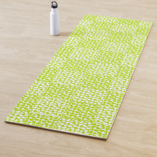 Chequered Love in Lime Green and White Yoga Mat