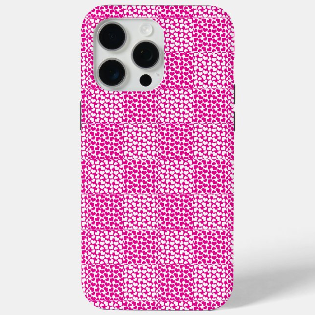 Chequered Love in Magenta and White Case-Mate iPhone Case (Back)