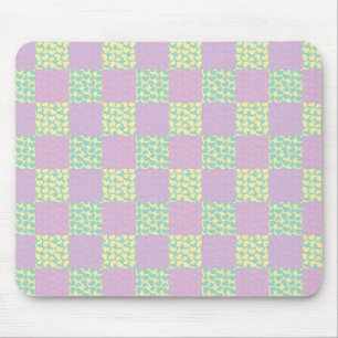 Chequered Love-Pastel Pink, Yellow, Purple & Green Mouse Mat