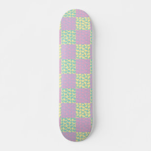 Chequered Love-Pastel Pink, Yellow, Purple & Green Skateboard