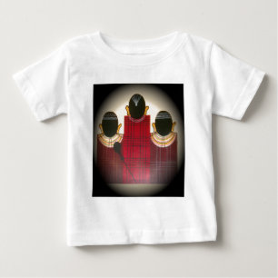 Chequered Maasai Family Portrait Baby T-Shirt