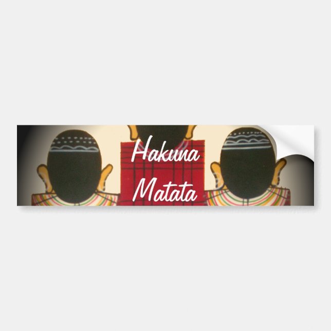 Chequered Maasai Family Portrait Bumper Sticker (Front)