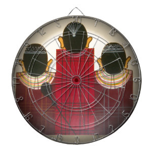 Chequered Maasai Family Portrait Dartboard