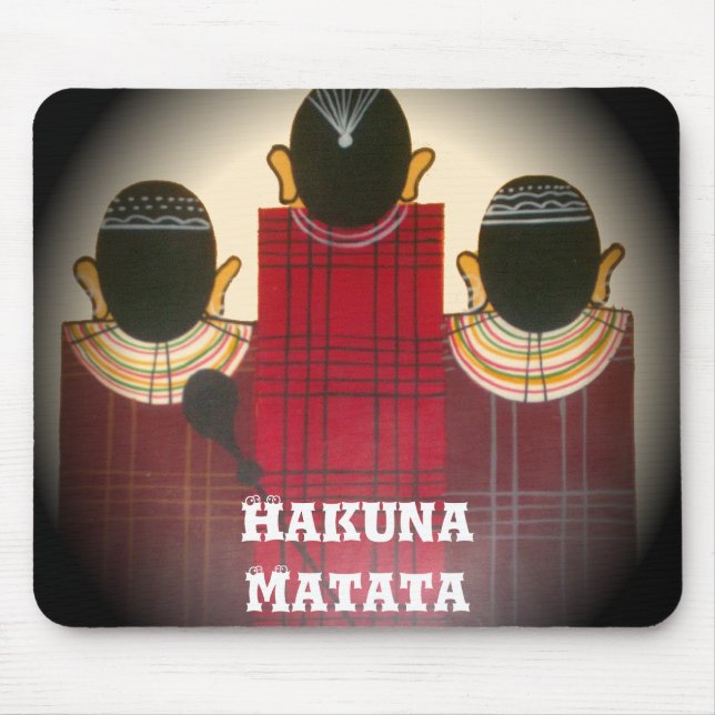 Chequered Maasai Family Portrait Mouse Mat (Front)
