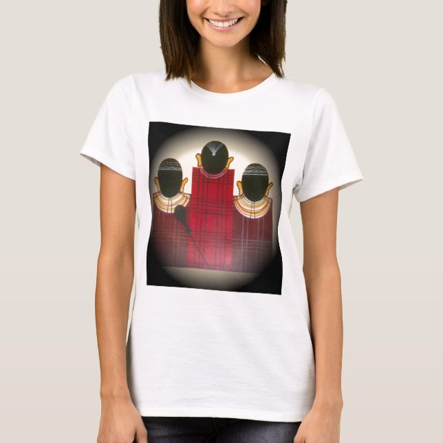 Chequered Maasai Family Portrait T-Shirt (Front)