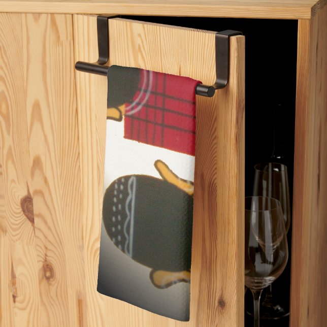 Chequered Maasai Family Portrait Tea Towel (Thirds Fold)