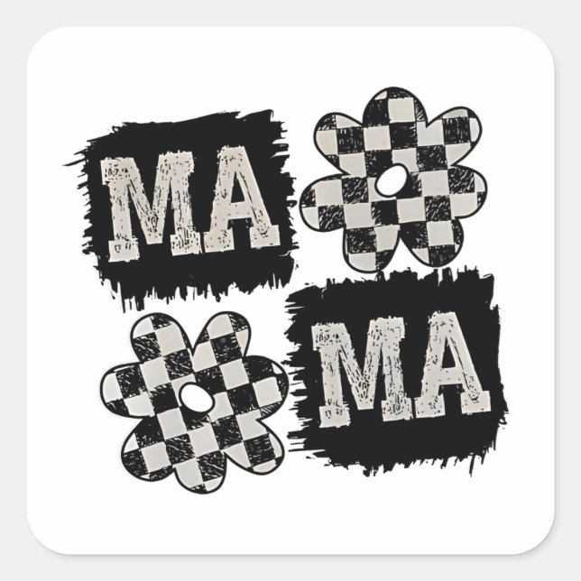 Chequered Mama Mothers Day Mum to Be  Square Sticker (Front)