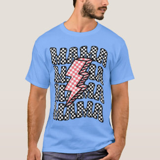 Chequered Mama Racing Birthday Party Race Pit Crew T-Shirt
