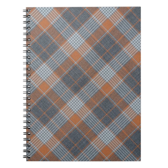 Chequered material tartan pattern textile texture  notebook (Front)