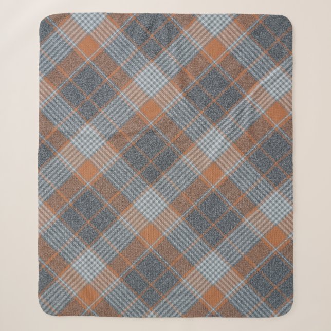 Chequered material tartan pattern textile texture  sherpa blanket (Front)
