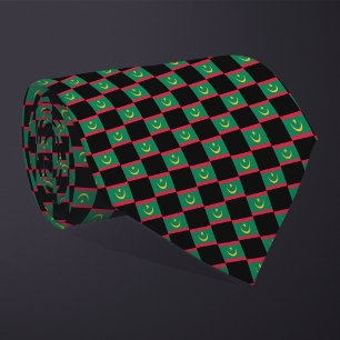 Chequered Mauritania Flag Pattern Tie