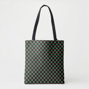 Chequered Mauritania Flag Pattern Tote Bag